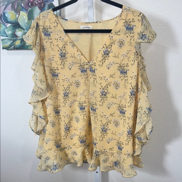 Max Studio Floral Ruffle Top - Picture 1 of 3